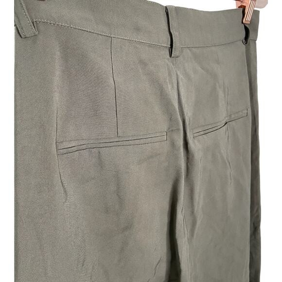 Revolve NONchalant Fabi Wide Leg Pleated Trouser Pant Olive Green Size Small - Picture 8 of 12